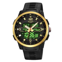 SKMEI - Reloj Hombre Analógico Digital Casual Triple Hora Dorado - 2401