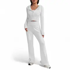 GENERICO - Conjunto Mujer Hilo Pantalon Campana 359G-60 Color Blanco
