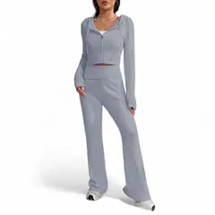 GENERICO - Conjunto Mujer Hilo Pantalon Campana 359G-60 Color Gris