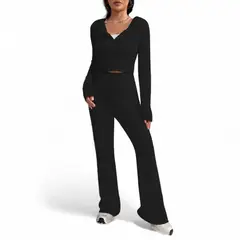 GENERICO - Conjunto Mujer Hilo Pantalon Campana 359G-60 Color Negro