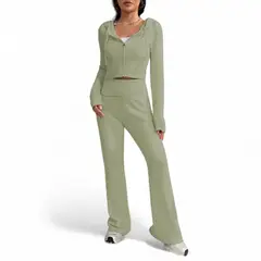 GENERICO - Conjunto Mujer Hilo Pantalon Campana 359G-60 Color Verde