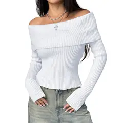 GENERICO - Sueter Mujer Hilo Mlarga Marinera 359G-23 Color Blanco