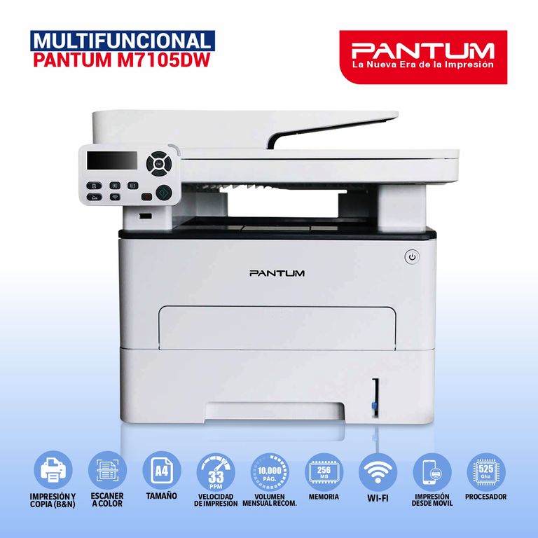 Impresora Multifuncional Laser Monocromática M7105DW