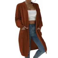 GENERICO - Chompa Mujer Hilo Invierno Abierto 359G- 30 Color Marron