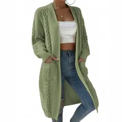 GENERICO - Chompa Mujer Hilo Invierno Abierto 359G- 30 Color Verde