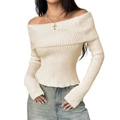 GENERICO - Sueter Mujer Hilo Mlarga Marinera 359G-23 Color Perla