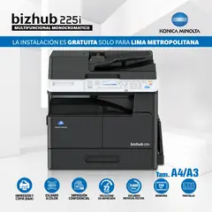 KONICA MINOLTA - Impresora Multifuncional Laser Monocromática BIZHUB 225i