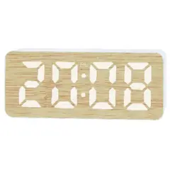 GENERICO - Reloj Despertador Pantalla Madera Bambu LED Temperatura Alarma Fecha