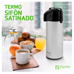 FACUSA - Termo Acero Inoxidable Sifón 1.9 Litros con asa