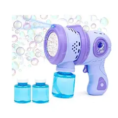 GENERICO - Juguete Pistola De Burbujas Con Luz 12 Agujeros Lila