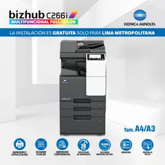 KONICA MINOLTA - Impresora Multifuncional Laser Color BIZHUB C266i