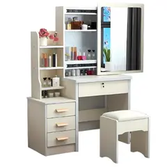 GENERICO - Tocador de Maquillaje Con Espejo y Sillón Para Dormitorio Crema