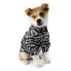 GENERICO - CAMISA MASCOTAS EN DENIM NEGRO ESTAMPADO BLANCO - TALLA 3XL