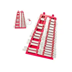 GENERICO - Xilófono Metalofono Cromático 25 Notas Rojo