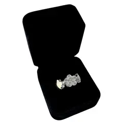 GENERICO - Anillo Promesa Circonita Regalo Novia Plata Lámina Oro 18k