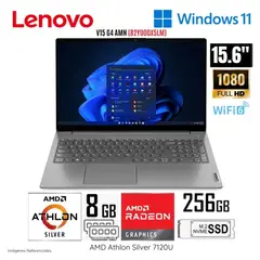LENOVO - Laptop V15 G4 AMN AMD Athlon 7120U 8GB RAM 256GB SSD 156 FHD Grey - 82YU00X5LM