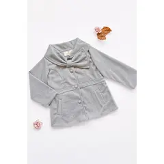 KIDS MASHMELO - ABRIGO PARA NIÑA EN PAÑO CON CUELLO EN FORMA DE LAZO