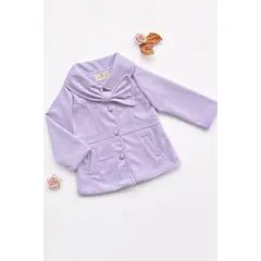 KIDS MASHMELO - ABRIGO PARA NIÑA EN PAÑO CON CUELLO EN FORMA DE LAZO