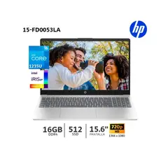 HP - Laptop 15-FD0053LA Intel Core i5 1235U 16GB RAM 512GB SSD 15.6 HD Dorado Cálido - A47BMLA