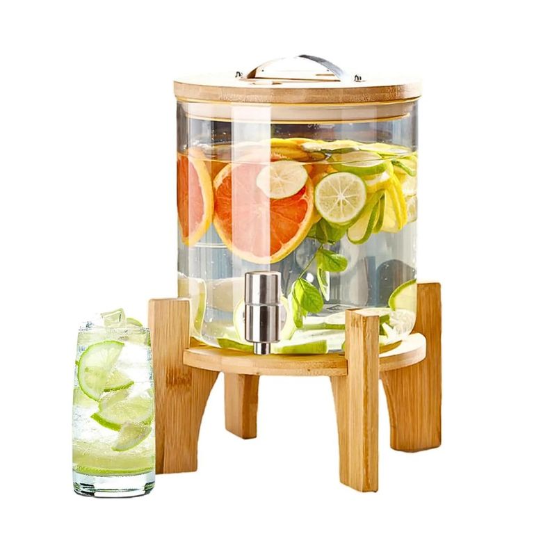 Dispensador de bebida 5 Lt  con base de madera