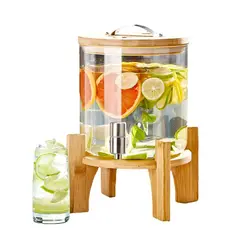 GENERICO - Dispensador de bebida 5 Lt  con base de madera