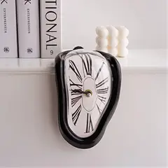 GENERICO - Reloj de mesa o estante Estilo Dalí Derretido Negro