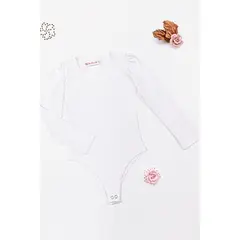 KIDS MASHMELO - BODY CON CUELLO REDONDO Y RECOGIDO EN MANGAS PARA NIÑA