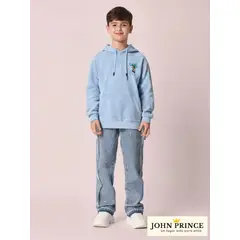 JOHN PRINCE - Polera afranelado niños capucha y estampado con bolsillo canguro