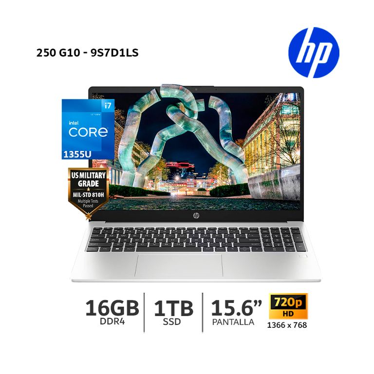 Laptop 250 G10 Core I7 1355U, 15.6” LCD LED HD SVA, 16Gb Ram, 1Tb SSD - 9S7D1LS