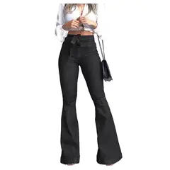 TIOZONEY - Jeans de campana de cintura alta