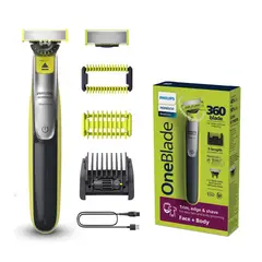 PHILIPS - OneBlade Rostro Y Cuerpo 5 Posiciones 2 Cuchillas 2 Peines