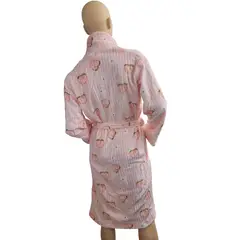 GENERICO - Toalla Bata suave con bolsillos - Rosa con durazno