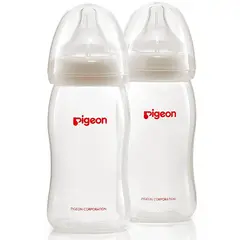 PIGEON - PACK 2 Biberón Peristaltic Plus Boca Ancha 240 Ml