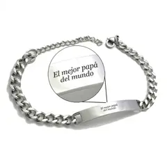 GENERICO - Pulsera Esclava para El mejor papá del mundo de Acero Inoxidable 316L