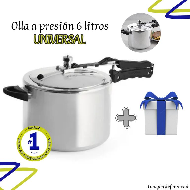 Olla Presion Universal Lpc de 6 Lt V2 con Regalo