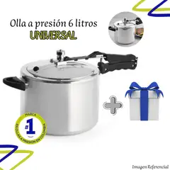 GENERICO - Olla Presion Universal Lpc de 6 Lt V2 con Regalo