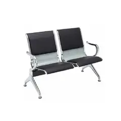 GENERICO - SILLA DE ESPERA TANDEM - CROMADO CT2 NEGRO