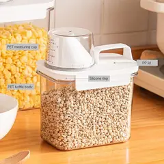 GENERICO - Frasco Hermético con Taza Medidora 1100 ml Pack x 2