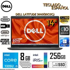 DELL - Laptop Latitude 3440 (80C0C) Intel Core i5-1335U 8GB RAM 256GB SSD 14" FHD Win 11 pro