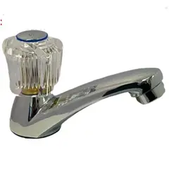 GENERICO - LLAVE DE LAVATORIO CROMADO CON PERILLA ACRILICA