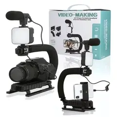 GENERICO - Kit de 1microfono y tripode estabilizador de video portatil-