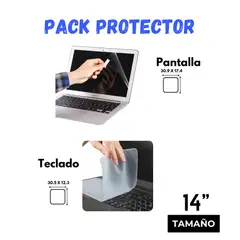 GENERICO - Protector para Laptop Mica pantalla y Teclado gel -14 pulgadas