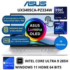 ASUS - Laptop Zenbook UX3405CA-PZ334W INTEL CORE ULTRA 9-RAM 16 GB SSD 1TB 14" OLED táctil WINDOWS 11