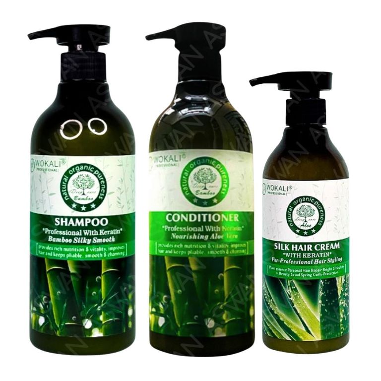 PACK 3 BAMBÚ SHAMPOO & ACON 550ML & CREMA ALOE VERA -