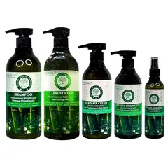 WOKALI - PACK 5 BAMBÚ SHAMPOO & ACON 550ML & CREMA BAMBÚ & FIJADOR BAMBÚ & LACA BAMBÚ -