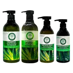 WOKALI - PACK 4 ALOE VERA SHAMPOO & ACON 550ML & CREMA ALOE & FIJADOR BAMBÚ -