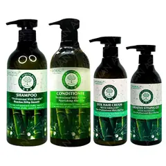 WOKALI - PACK 4 BAMBÚ SHAMPOO & ACON 550ML & CREMA BAMBÚ & FIJADOR BAMBÚ -