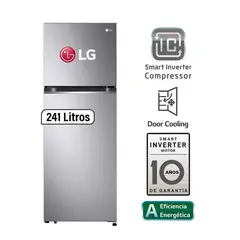 LG - Refrigeradora GT24BPP 241LT Door Cooling Top Mount Plateada
