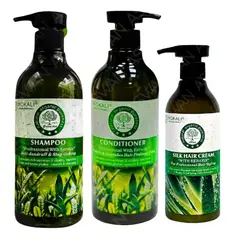 WOKALI - PACK 3 TE VERDE SHAMPOO & ACON 550ML & CREMA ALOE VERA -