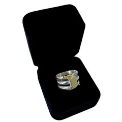 GENERICO - Anillo Mujer X Equis Joya Plata 950 Lamina Oro 18k Regalo